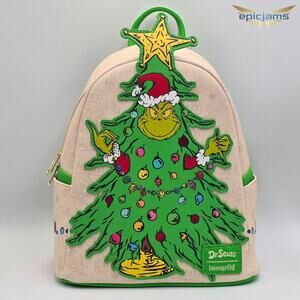 Loungefly Dr. Seuss How The Grinch Stole Christmas GITD Tree Mini Backpack Bag